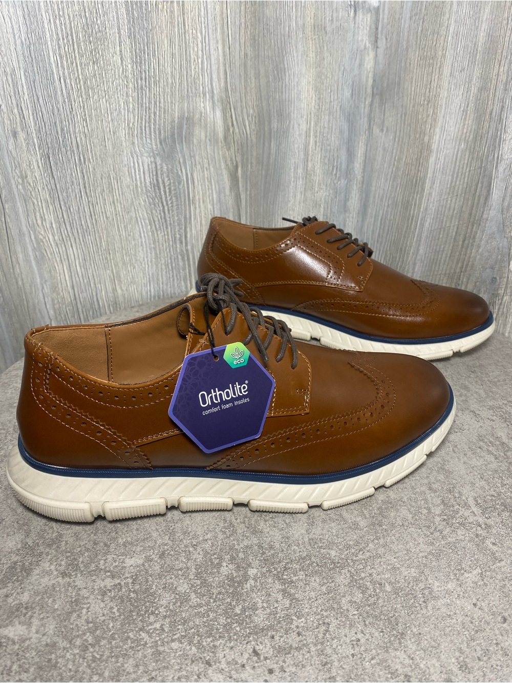Sonoma Goods For Life Morant Ortholite Eco Brown Wingtip Oxford Lace Up 8.5M